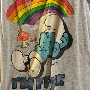 Gray Smurf Graphic Tank Top